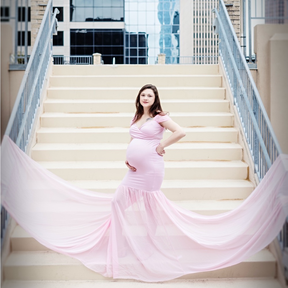 Elegant Pink Maternity Gown